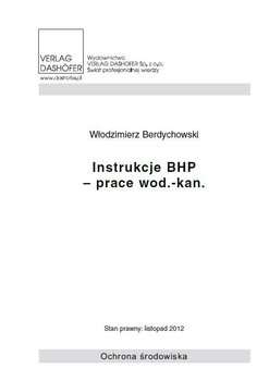 Instrukcje BHP - prace wod.- kan. okładka