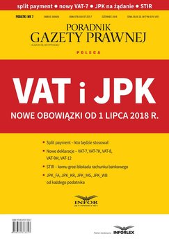 VAT i JPK Nowe obowiązki od 1 lipca 2018 r. okładka
